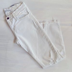J Brand Skinny Crop / Ankle distressed Jean, Size 24.  White